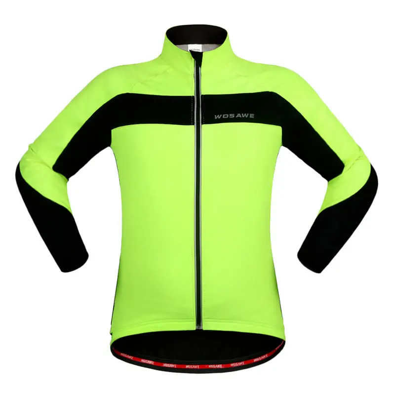 WOSAWE теплые флисовые зимние куртки для велоспорта Мужская велосипедная одежда ветрозащитная Ropa Ciclismo пальто MTB Светоотражающая велосипедная ветровка - Цвет: BC252-G