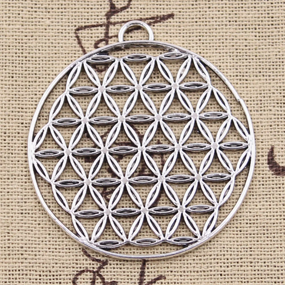 4 шт. Подвески Datura Stramonium Flower Of Life Yoga 48x44 мм Античные из серебра Сделай Сам фурнитура