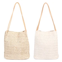 Ручная работа женская плетеная Солома Пляжная Сумка летняя хозяйственная сумка через плечо новая JUL31