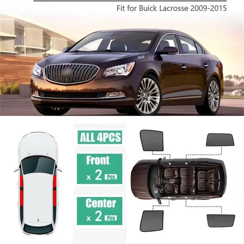

For Buick LaCrosse 4Pcs Windows Sunshade Ray Protector Mesh Block Privacy Visor