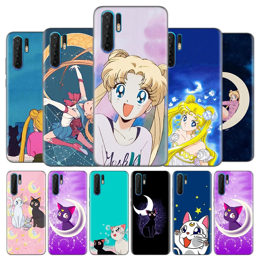 

Silicone Case for Huawei P30 P20 P10 Mate 30 20 10 Nove 5 5i Pro Lite P Smart Z Plus 2019 Back Cover Sailor Moon