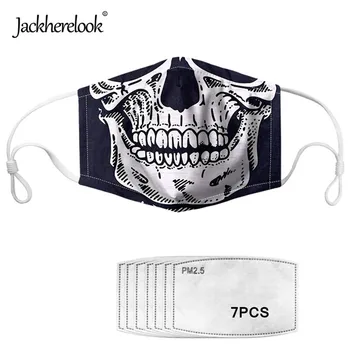 

Jackherelook ReusableWomen/Men/Kids Face Mask with 7 Filters 3D Cool Punk Skull Pattern Breathbale Mouth Cover Face Masks
