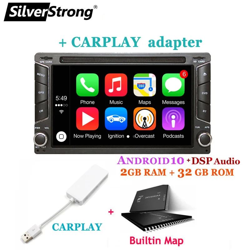 Автомобильный радиоприемник SilverStrong android 10 0 2Din DSP DVD 32G универсальный стерео