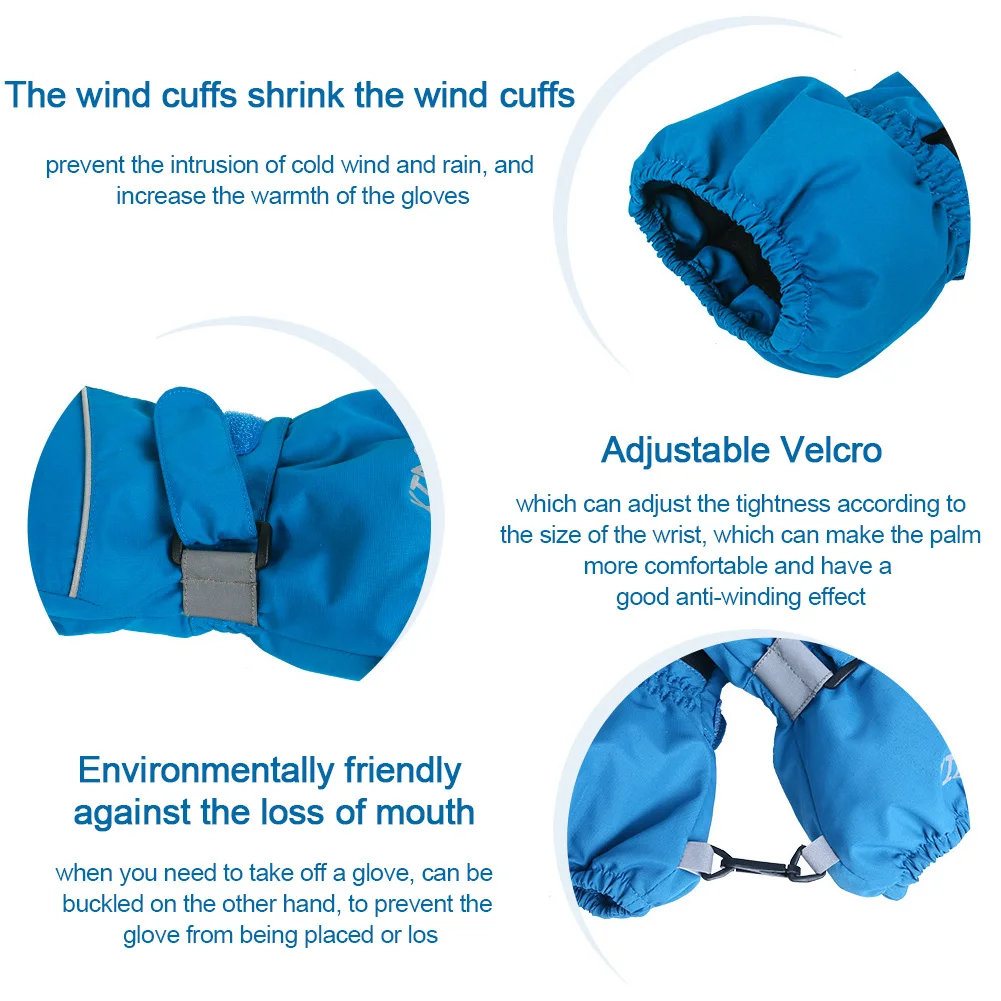 Winter Gloves Kids Boys Girls Childern Waterproof Windproof Mittens Cycling Bicycle Bike Outdoor Camping Sports Ski Warm Gloves 6