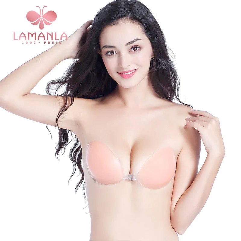 LAMANLA 1 Pair Women Invisible Bra Pads Adhesive Strapless Lift Up