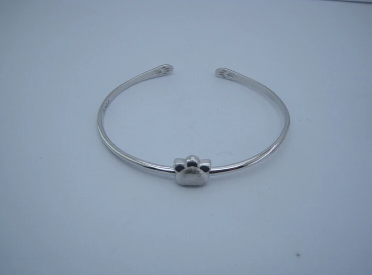 

Personality Design 925 Sterling Silver Bangles Shiny Surface Cute Cat Handmade Original Fashion Jewelry For Women (BLY)