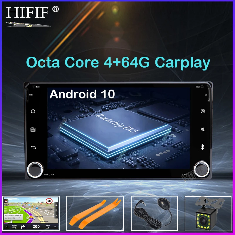 Автомобильный радиоприемник DSP 4 Гб ОЗУ 64 IPS Android 10 для Toyota RAV4 COROLLA VIOS HILUX Terios Land Cruiser