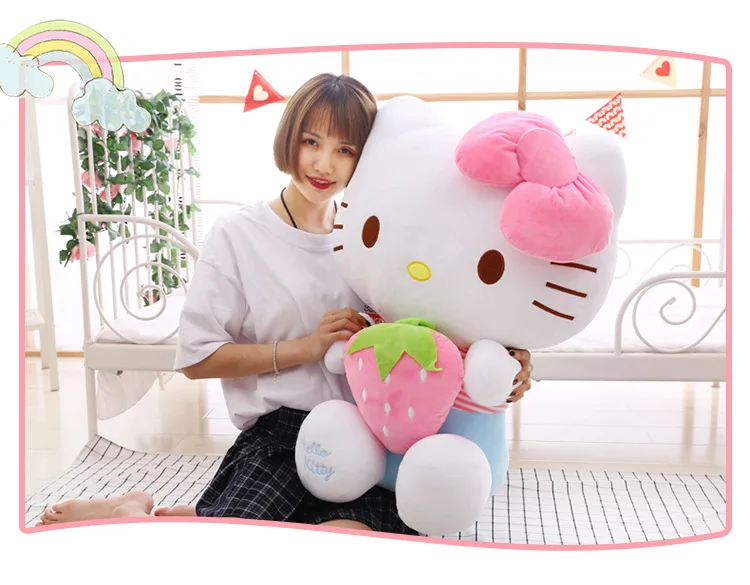 Клубника KT кошка кукла hello kitty плюшевые игрушки милая Подушка Детская кукла