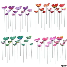 12 шт. искусственный декор в виде бабочек, садовый двор, газон, патио, наружные художественные украшения, разные цвета, декоративные поделки