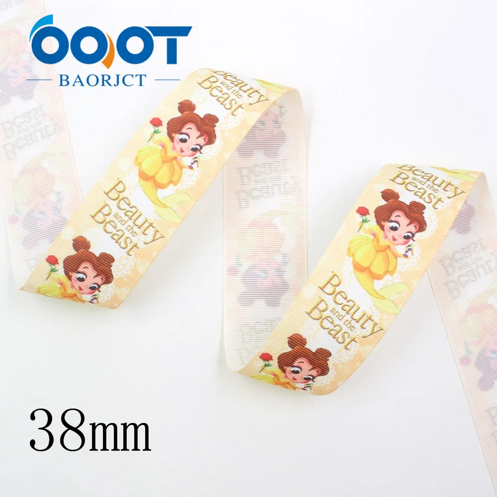 OOOT BAORJCT I-19809-1839, 38 мм 10 ярдов мультфильм термотрансферные печатные корсажные ленты, ленты ремесла, лук крышка DIY аксессуары