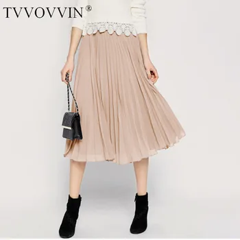 

Korea 2020 New Spring High Waist Solid Color Pleated Skirt Women Vintage Loose Casual Wild Student Bottom Tide PD077