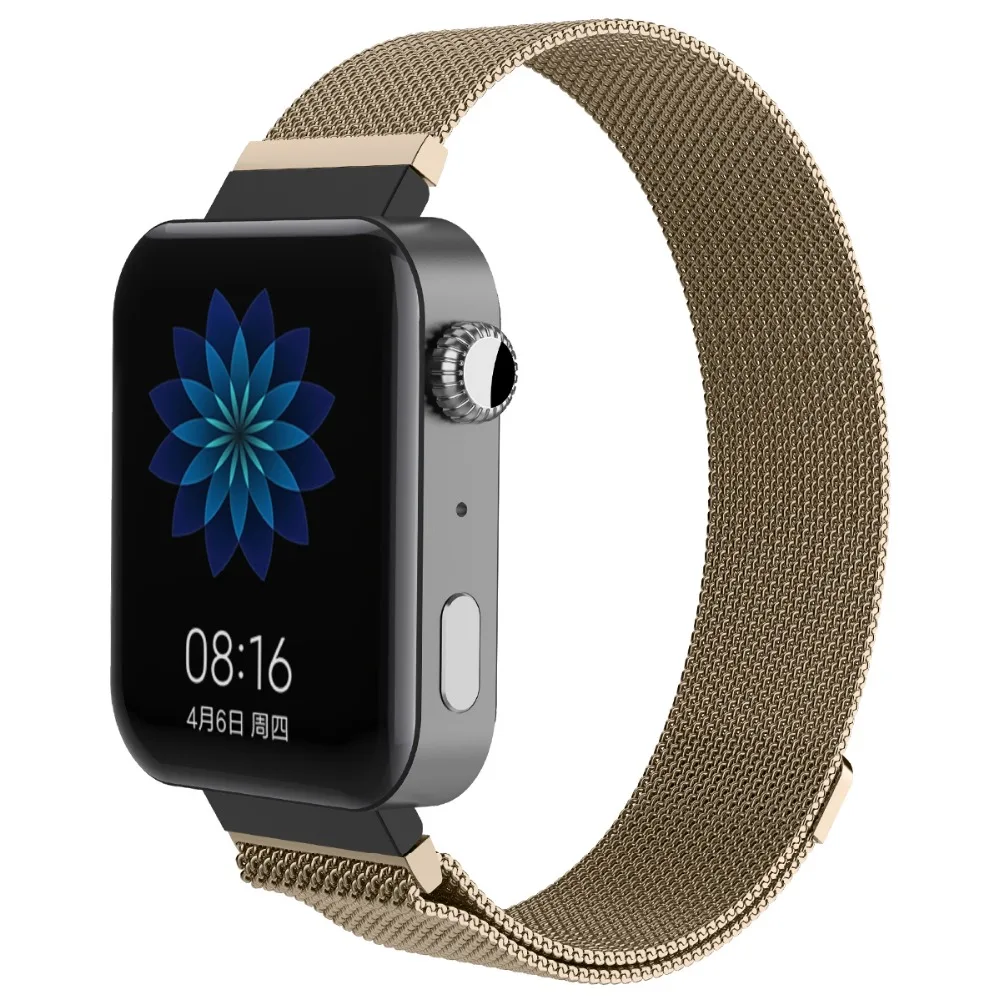 Магнитный ремешок из нержавеющей стали mi lanese с петлей для xiaomi mi Watch, умные часы, наручные Широкие ремешки для xiaomi mi watch mi ui