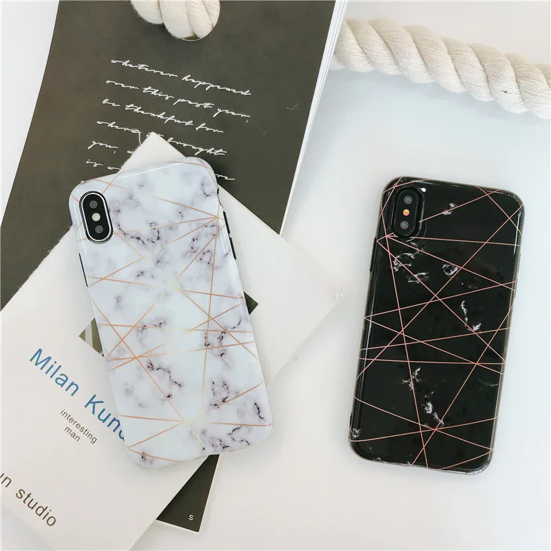 Glossy Art Marble Phone Case Cover Skin Shell For iPhone X XR XS 11 Pro Max Silicone 6 6S 7 8 Plus case |