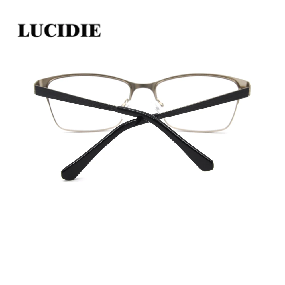 Lucidie нержавеющая сталь оптическая оправа Женская мода легкий классический прозрачный черный элегантный оправа для очков