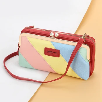 

Baellerry Women's Messenger Bag, Fashion Korean Style Shoulder Bag, Cross Section and Multifunctional Zipper Phone Bag Red