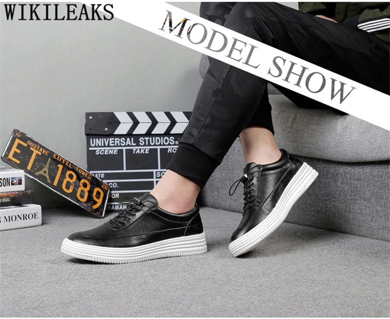 mens shoes genuine leather white sneakers elevator shoes for men leather sneakers mens casual shoes hot sale luxury brand buty