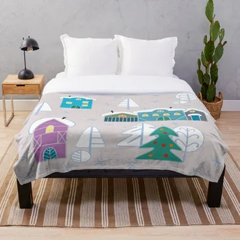 

Soft Blanket for Bed Sherpa Flannel Fleece Blanket Home Travel Sofa Soft Throw Blanket Winter Houses Pattern