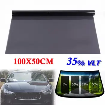 

100*50cm Universal Auto Car Dark Black Car Window Tint Film Glass VLT 35% Roll 1 PLY Car Auto House Commercial Solar Protection