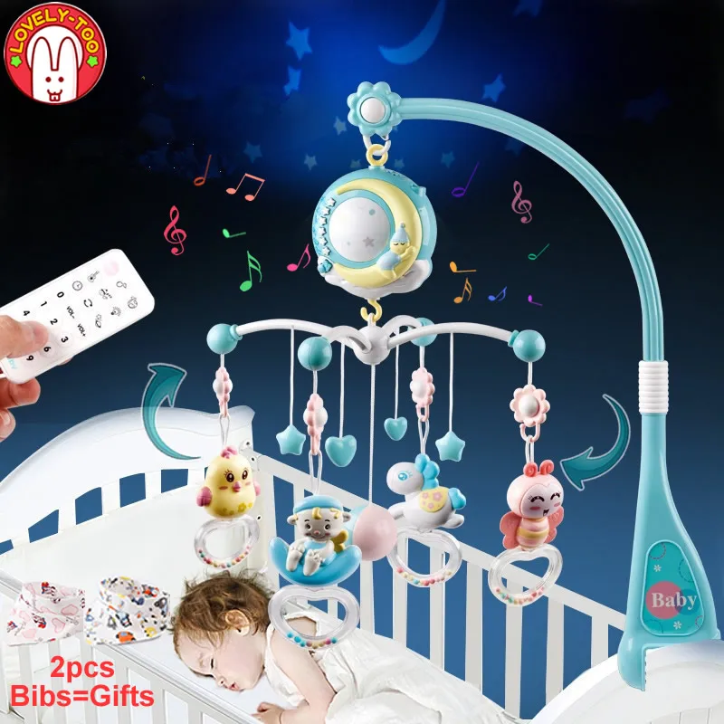  Baby Crib Mobiles Rattles Toys Bed Bell Carousel For Cots Projection Infant Babies Toy 0-12 months 