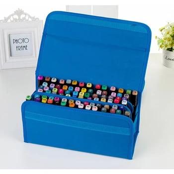 

Pencil Case 80 Slots Large Capacity Portable Zipper Marker Pen Holder Organizer for Colored Watercolor s