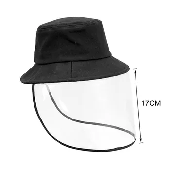 

Kids Anti-spitting Protective Hat Mask Full Face Shield Cover Fisherman Hat Cap Detachable Working Protection