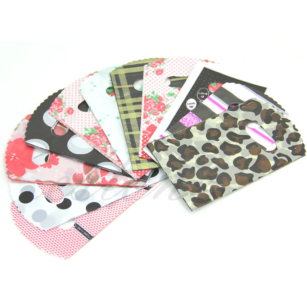 

50pcs Pretty Plastic Jewelry Small Gift Bag 15X9cm Many Colors NEW X4YD