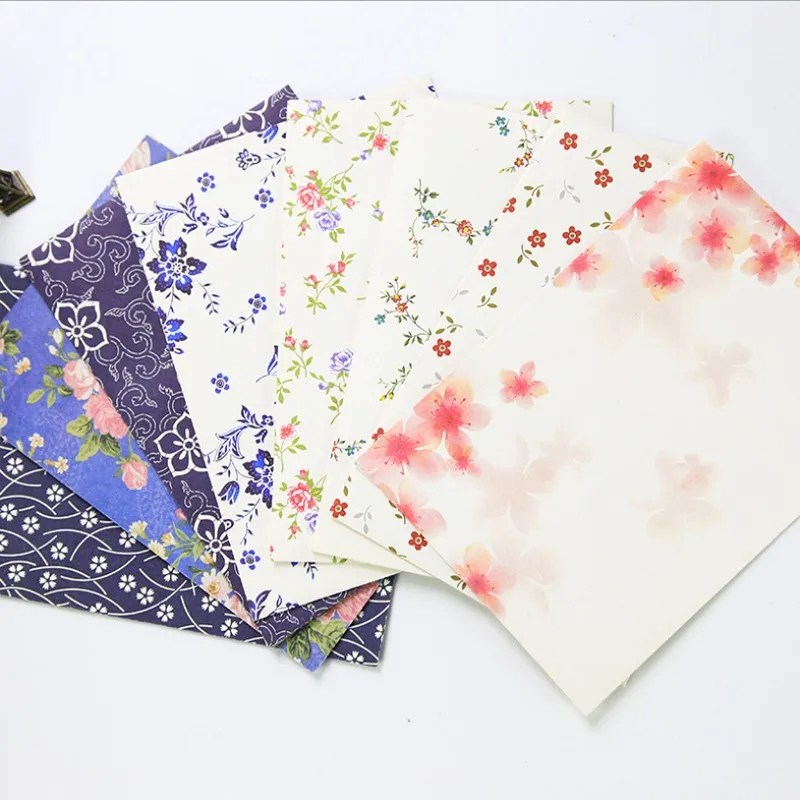 10 unids/lote de sobres de flores Vintage con membrete de cerezo y rosas papel de carta sobre Floral fresco y elegante letras de amor