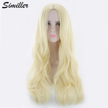 

Similler Gold Red Long Synthetic Wigs for Women Curly Hair Heat Resistance Fiber for Party Cosplay Wig with Free Wig Cap