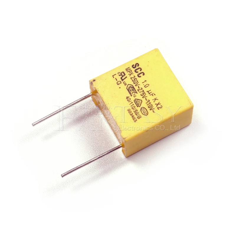 1uF capacitor polypropylene film capacitor 10pcs 275VAC Pitch 15mm X2 Polypropylene film