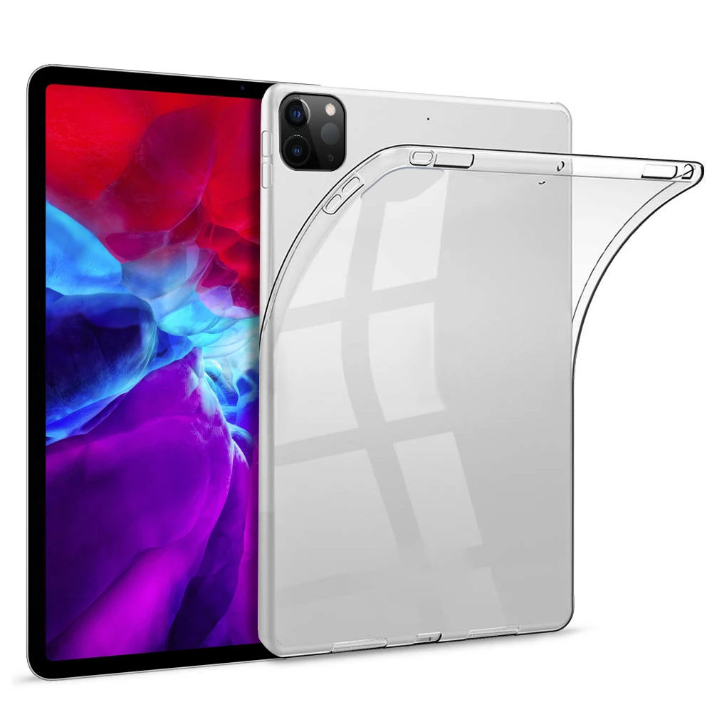 

140PCS Case For iPad Pro 12.9 Inch 2020 Case Flexible Soft TPU Tablet Back Case Cover Shockproof Protective Transparent Case