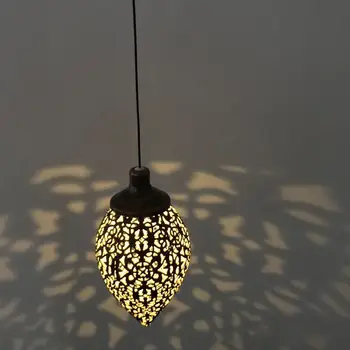 

Waterproof Solar Chandelier solar garden light LED Lantern Hanging Outdoor solar Lamp Olive Shape Solar Powered lamp