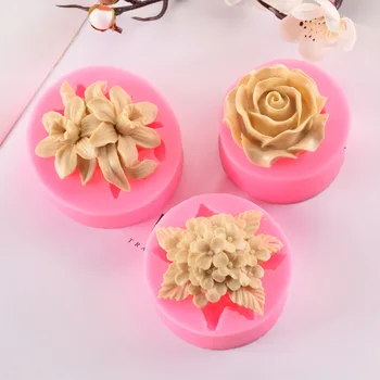 

Kitchen Supplies Baking Tool Moulds Multi Purpose Handmade Soap Mold 1Pcs DIY Cake Mold SIlicone Flower Shape Reusable Pink