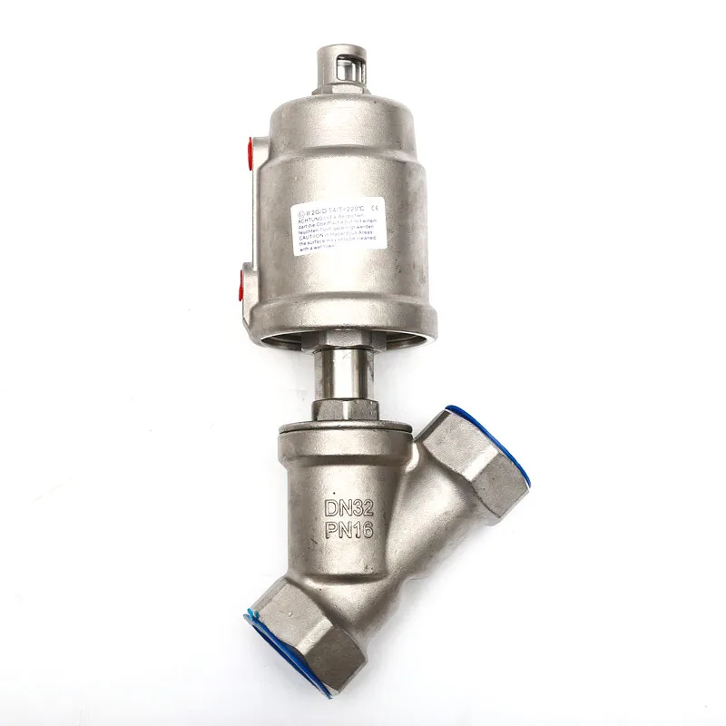 Dn32 Valvola Pneumatica A Sede Angolare Filettata Pneumatica Tipo Y Valvola Pneumatica A Filettatura Interna Per Vapore Ad Alta Temperatura