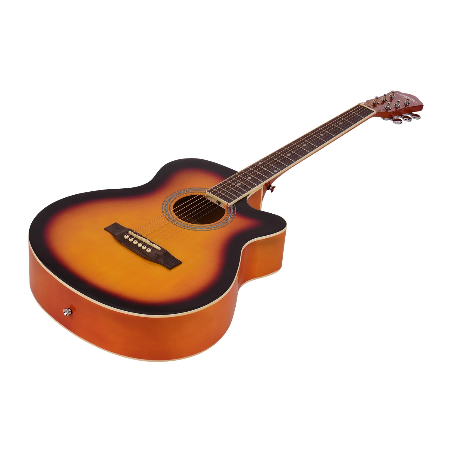 Горячая новинка 40 дюймов Cutaway народная гитара 6 струн Липа с ремешком Gig Bag Capo Picks