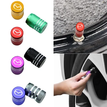 

4pcs Car Wheel Tire Air Valve Core Caps for Mazdas 5 6 323 626 RX8 7 MX3 MX5 Atenza Axela Car Logo Tires Accessories Auto Gadget