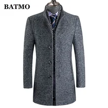 BATMO, Новое поступление, зимнее шерстяное толстое мужское пальто, мужское серое повседневное шерстяное 60%, куртки, 828