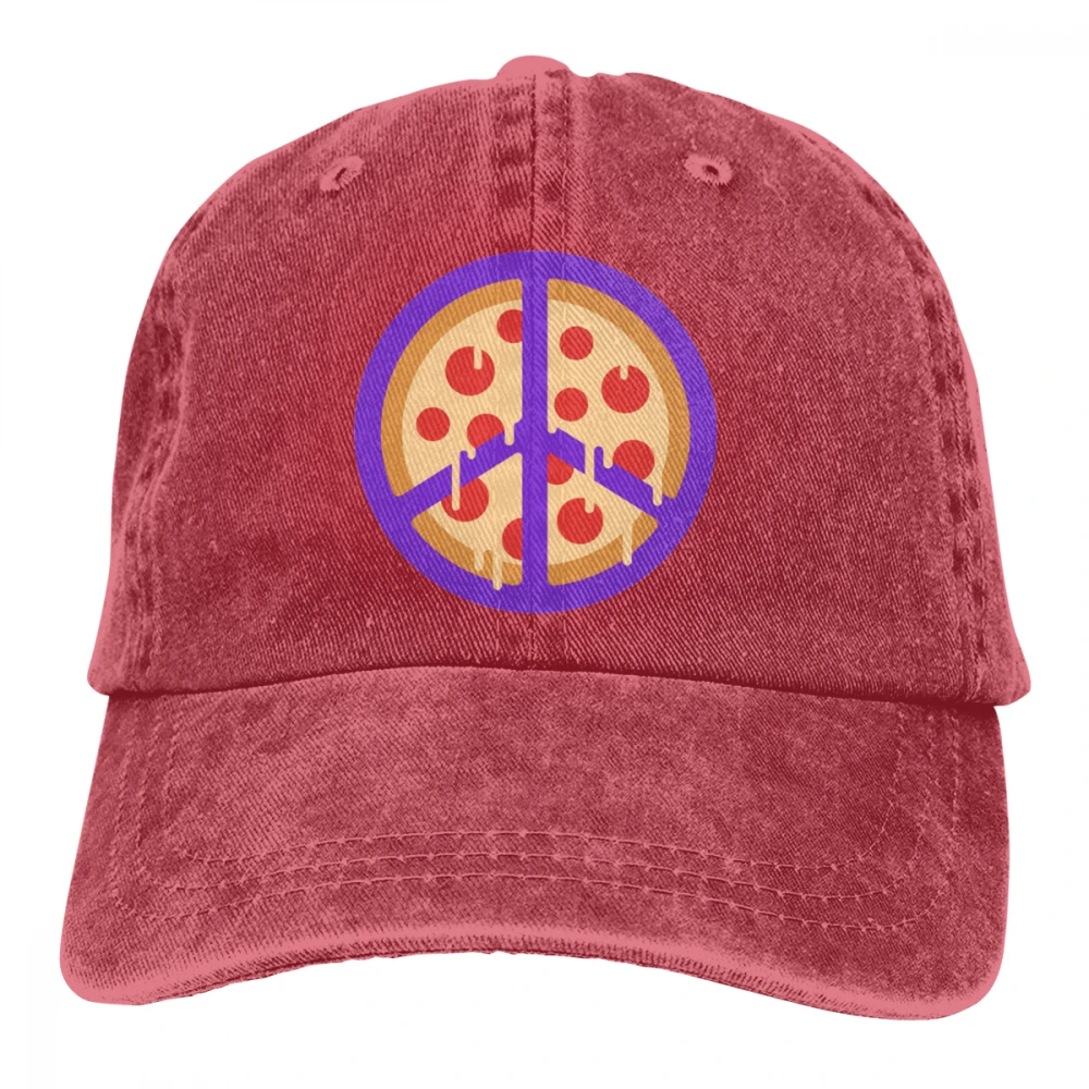 Piza Peace Casquette черные унисекс Мужские Женские джинсовые бейсболка с ремешком кепки Регулируемая шляпа для гольфа папа