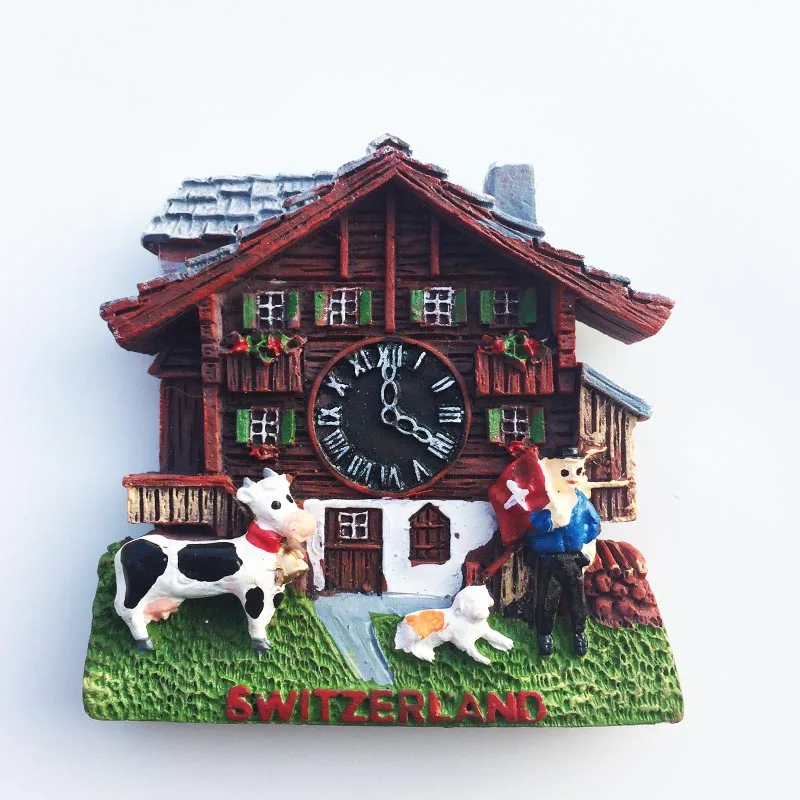 BABELEMI 3D дизайн швейцарские туристические сувениры магниты на холодильник милые часы Cuckoo магнит на холодильник украшения дома