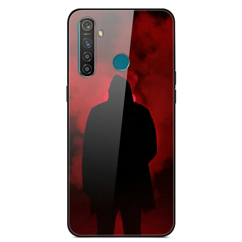 02 Для OPPO Realme 5 Pro Чехол Жесткий стеклянный чехол для телефона чехол для Funda OPPO Realme 5 Pro Чехол TPU бампер закаленное для Realme5 Pro - Цвет: 02