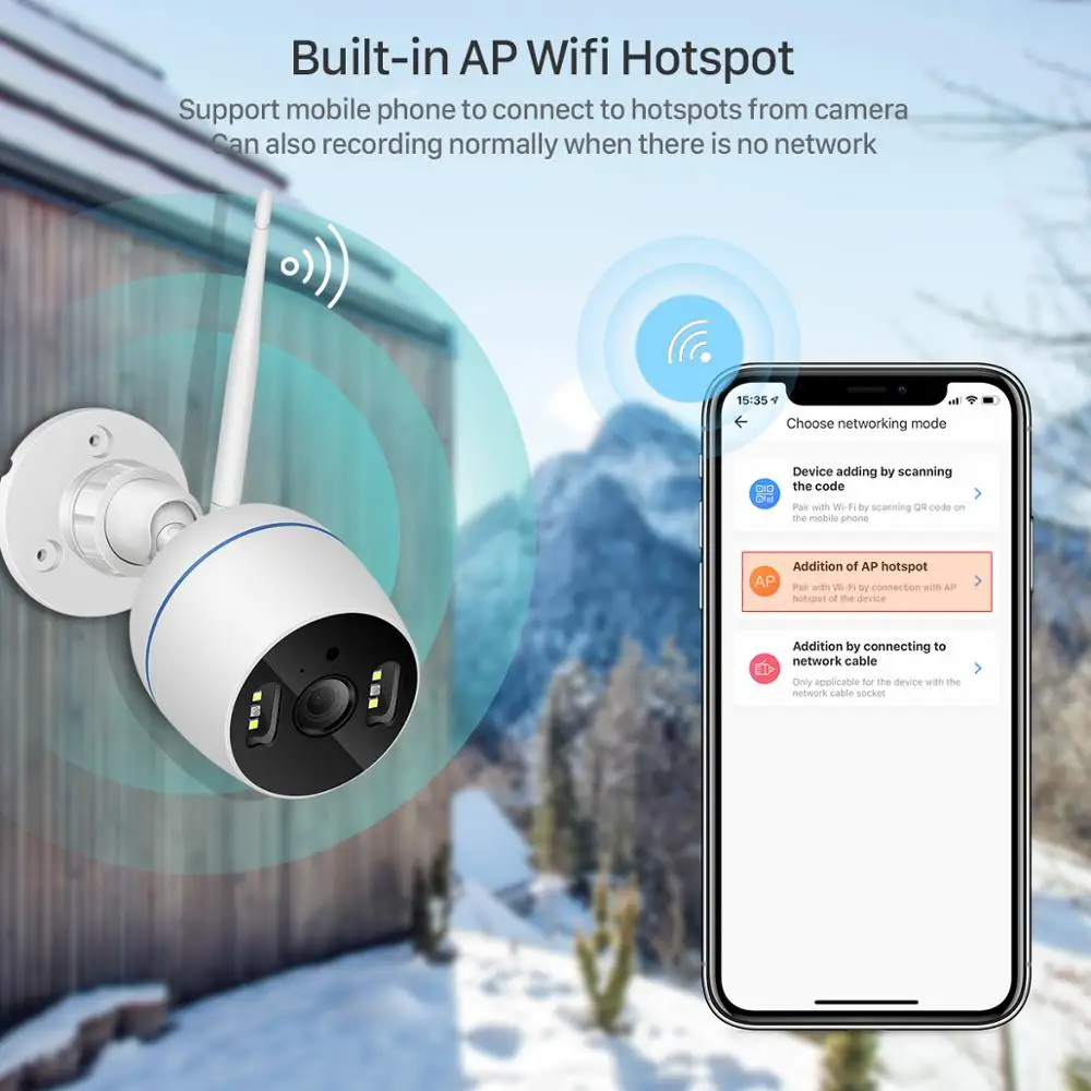 Водонепроницаемая IP камера видеонаблюдения 2 МП 1080P Wi Fi|Камеры видеонаблюдения| |