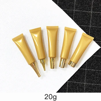 

Free Shipping 20ml Empty Cosmetic Container Refillable Pearl Gold 20g Eye Cream Plastic Bottle Hand Lotion Packaging Soft Tube