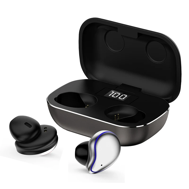 Silver SE-9 TWS Bluetooth 5,0, беспроводные наушники, мощные, в ухо, мини наушники, HiFi 5D, стерео, спортивные наушники, IP5, водонепроницаемая гарнитура, без головы - Цвет: Silver