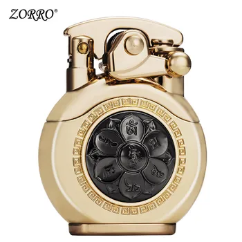 

Zorro's new lighter turntable rocker arm personality kerosene lighters creative round clock to send men's tide