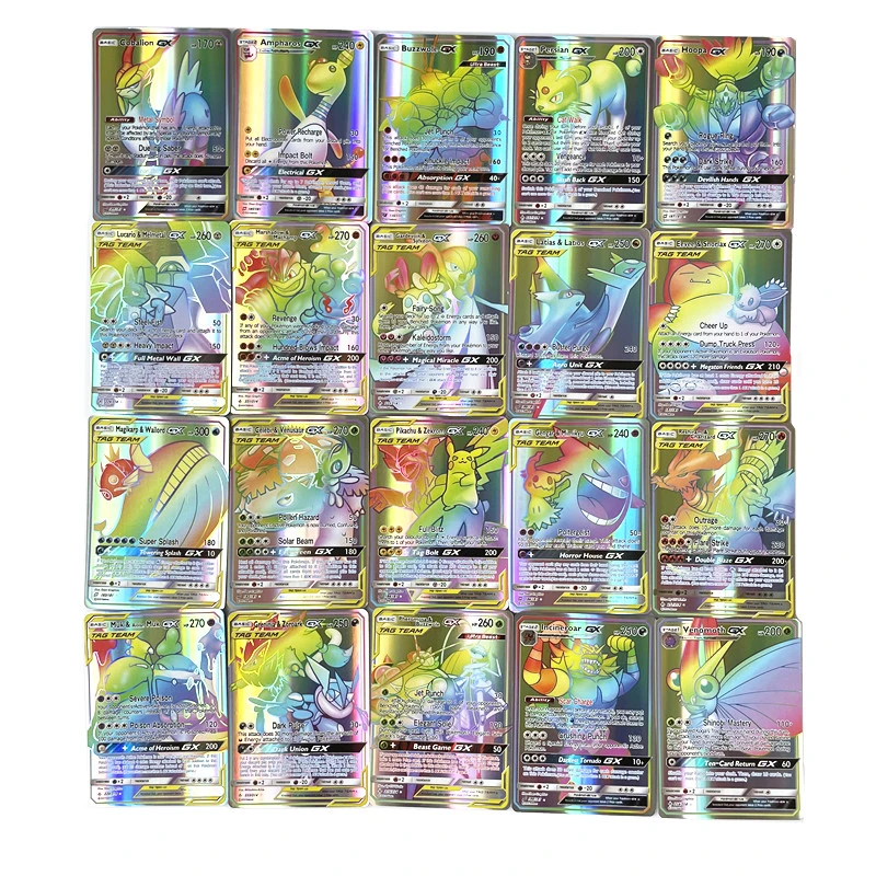 New Pokemon Cards English Rainbow Card Team Gx Ex Mega Shining Cards Pokemon Trading Card Game Toy Gift For Children Game Collection Cards Aliexpress