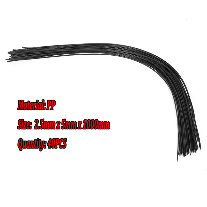 Welding Rods Plastic Welding Rods 40PCS Black PP Plastic Welding Rods for Plastic Weldeing Gun/Hot Air Gun/Welding Tool