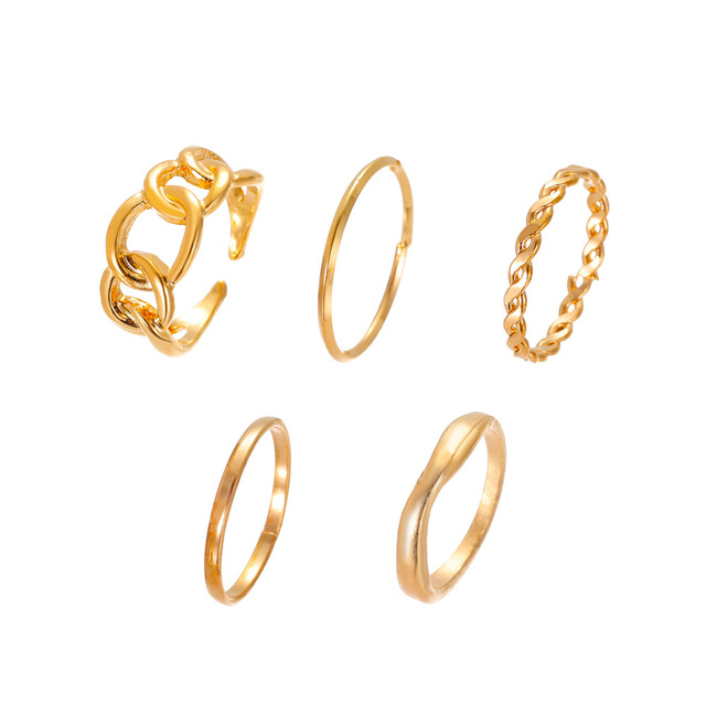 Metal Geometry Circular Punk Rings Set Opening Index Finger Accessories Buckle Joint Tail Ring for Women Jewelry Gifts