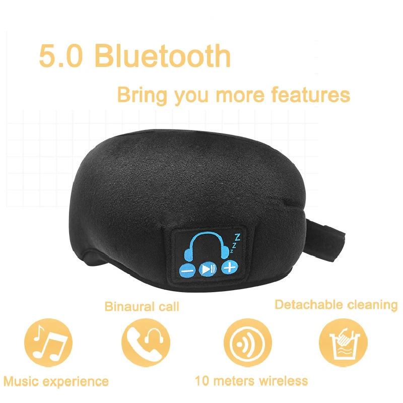 Новое обновление, беспроводные стерео наушники Bluetooth 5,0, маска для сна, мягкие наушники для телефона, маска для сна, музыкальная гарнитура