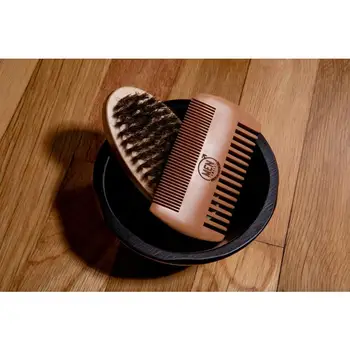 

Mens Boar Hair Bristle Comb Beard Mustache Brush Handheld Moustache Beard Comb Hair Salon