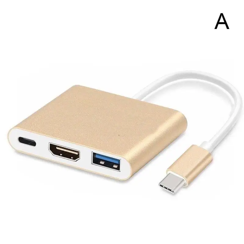 4k алюминиевый корпус три-в-одном Hd кабель преобразования Usb3.1-поворот Hdmi транс-провод тип-c-поворот Hdmi конвертер - Цвет: A