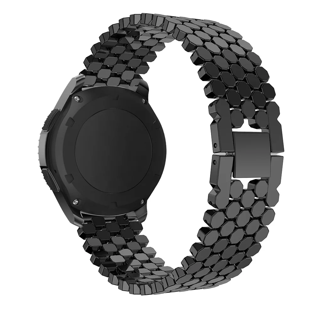 22 мм для huawei watch GT металлический ремешок для samsung Galaxy 46 мм/gear S3 сменный ремешок для наручных часов браслет ремешок для часов - Цвет: Black